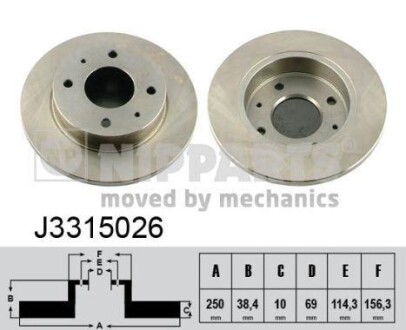 Гальмiвнi диски NIPPARTS J3315026