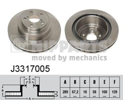 Гальмiвнi диски NIPPARTS J3317005