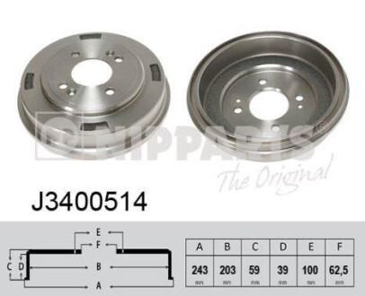 Гальмiвнi барабани NIPPARTS J3400514