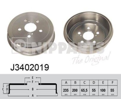 Гальмiвнi барабани NIPPARTS J3402019