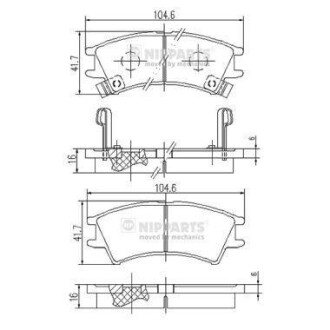 Гальмiвнi колодки дисковi NIPPARTS J3600524