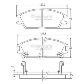 Гальмiвнi колодки дисковi NIPPARTS J3600539