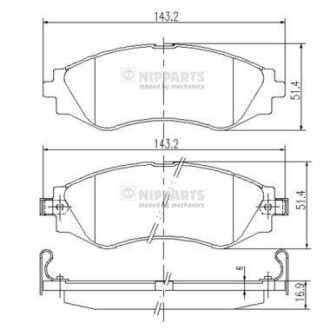 Гальмiвнi колодки дисковi NIPPARTS J3600902