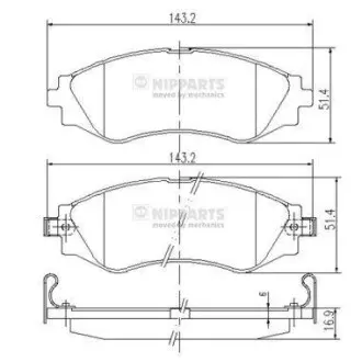 Гальмiвнi колодки дисковi NIPPARTS J3600902