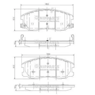 Гальмiвнi колодки дисковi NIPPARTS J3600913