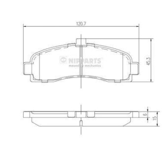 Гальмiвнi колодки дисковi NIPPARTS J3601053