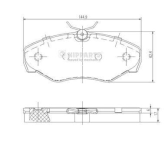 Гальмiвнi колодки дисковi NIPPARTS J3601080