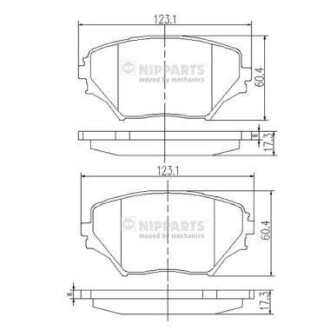 Гальмiвнi колодки дисковi NIPPARTS J3602095 (фото 1)