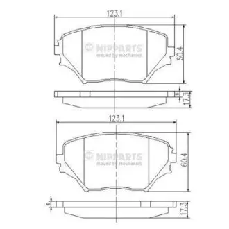 Гальмiвнi колодки дисковi NIPPARTS J3602095