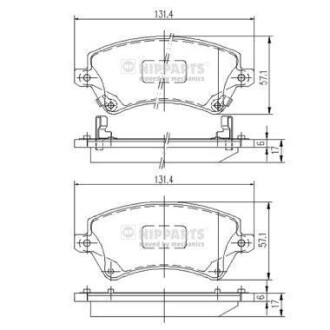 Гальмiвнi колодки дисковi NIPPARTS J3602101