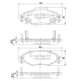 Гальмiвнi колодки дисковi NIPPARTS J3602113
