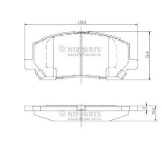 Гальмiвнi колодки дисковi NIPPARTS J3602118