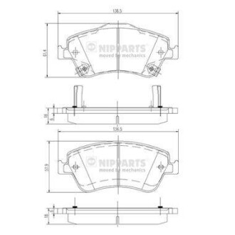 Гальмiвнi колодки дисковi NIPPARTS J3602124