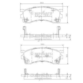 Гальмiвнi колодки дисковi NIPPARTS J3603038