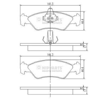 Гальмiвнi колодки дисковi NIPPARTS J3603049