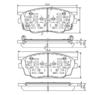 Тормозные колодки дисковые перед. Mazda 6 1.8 02-07 NIPPARTS J3603055