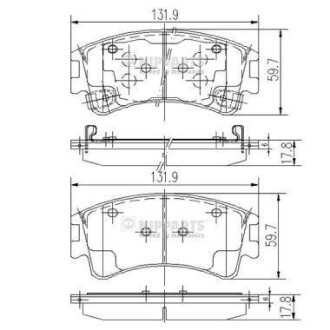 Гальмiвнi колодки дисковi NIPPARTS J3603056