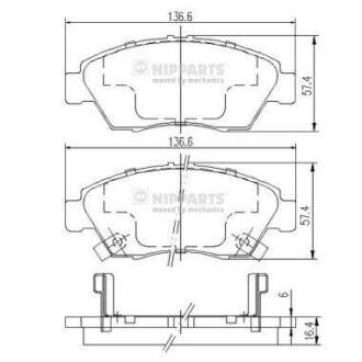 Гальмiвнi колодки дисковi NIPPARTS J3604033