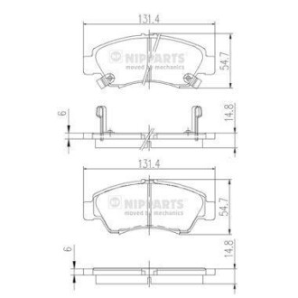 Гальмiвнi колодки дисковi NIPPARTS J3604034