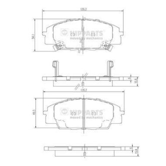 Гальмiвнi колодки дисковi NIPPARTS J3604055