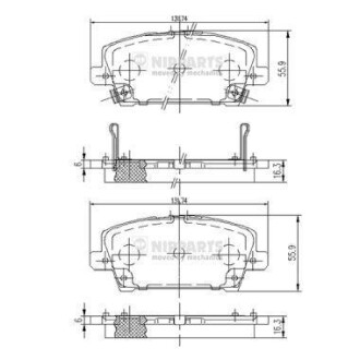 Гальмiвнi колодки дисковi NIPPARTS J3604065