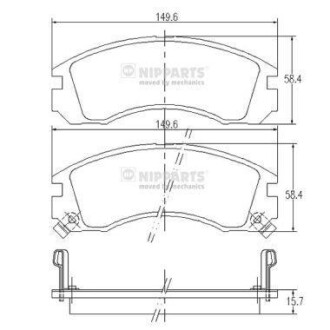 Гальмiвнi колодки дисковi NIPPARTS J3605031