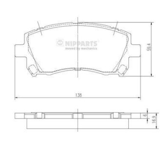 Гальмiвнi колодки дисковi NIPPARTS J3607013