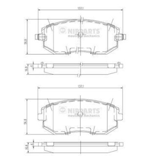 Гальмiвнi колодки дисковi NIPPARTS J3607015