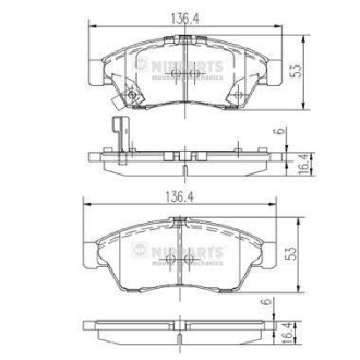 Гальмiвнi колодки дисковi NIPPARTS J3608024