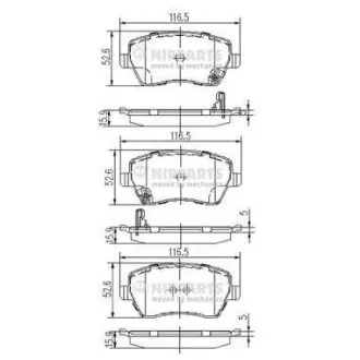 Гальмiвнi колодки дисковi NIPPARTS J3608026