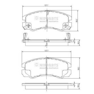 Гальмiвнi колодки дисковi NIPPARTS J3609009