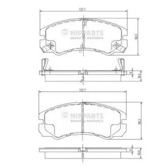 Тормозные колодки дисковые NIPPARTS J3609009