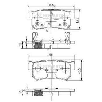 Гальмiвнi колодки дисковi NIPPARTS J3610401