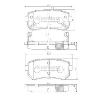 Гальмiвнi колодки дисковi NIPPARTS J3610512