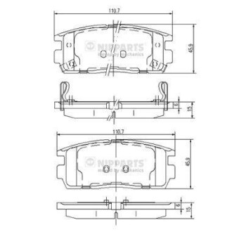 Гальмiвнi колодки дисковi NIPPARTS J3610905