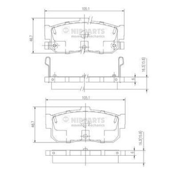 Гальмiвнi колодки дисковi NIPPARTS J3611034