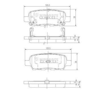 Гальмiвнi колодки дисковi NIPPARTS J3611044 (фото 1)