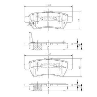 Гальмiвнi колодки дисковi NIPPARTS J3611050