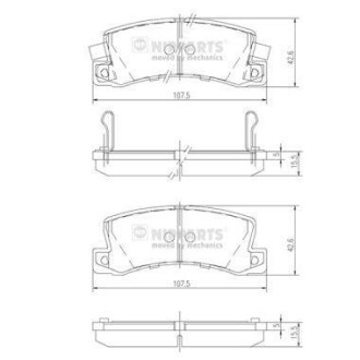 Гальмiвнi колодки дисковi NIPPARTS J3612013