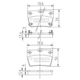 Гальмiвнi колодки дисковi NIPPARTS J3612020