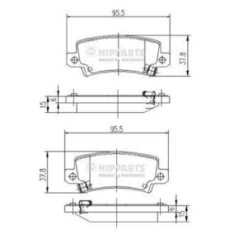 Гальмiвнi колодки дисковi NIPPARTS J3612025