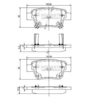 Гальмiвнi колодки дисковi NIPPARTS J3612030