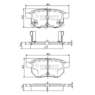 Гальмiвнi колодки дисковi NIPPARTS J3612034