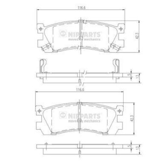 Гальмiвнi колодки дисковi NIPPARTS J3613005