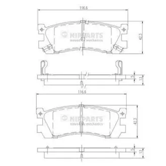Гальмiвнi колодки дисковi NIPPARTS J3613005