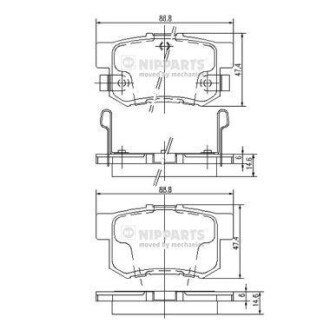 Гальмiвнi колодки дисковi NIPPARTS J3614008