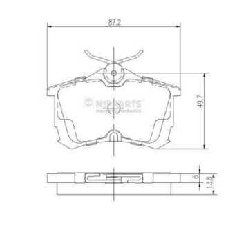 Гальмiвнi колодки дисковi NIPPARTS J3614015