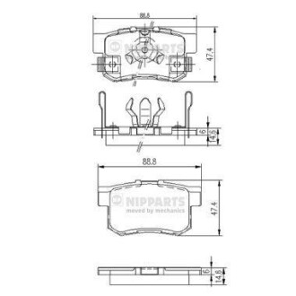 Гальмiвнi колодки дисковi NIPPARTS J3614017