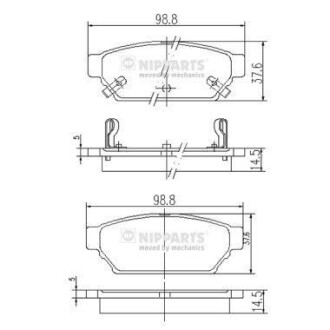 Гальмiвнi колодки дисковi NIPPARTS J3615004