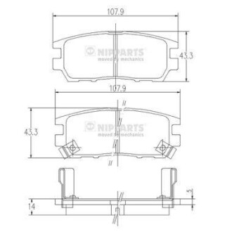 Гальмiвнi колодки дисковi NIPPARTS J3615005